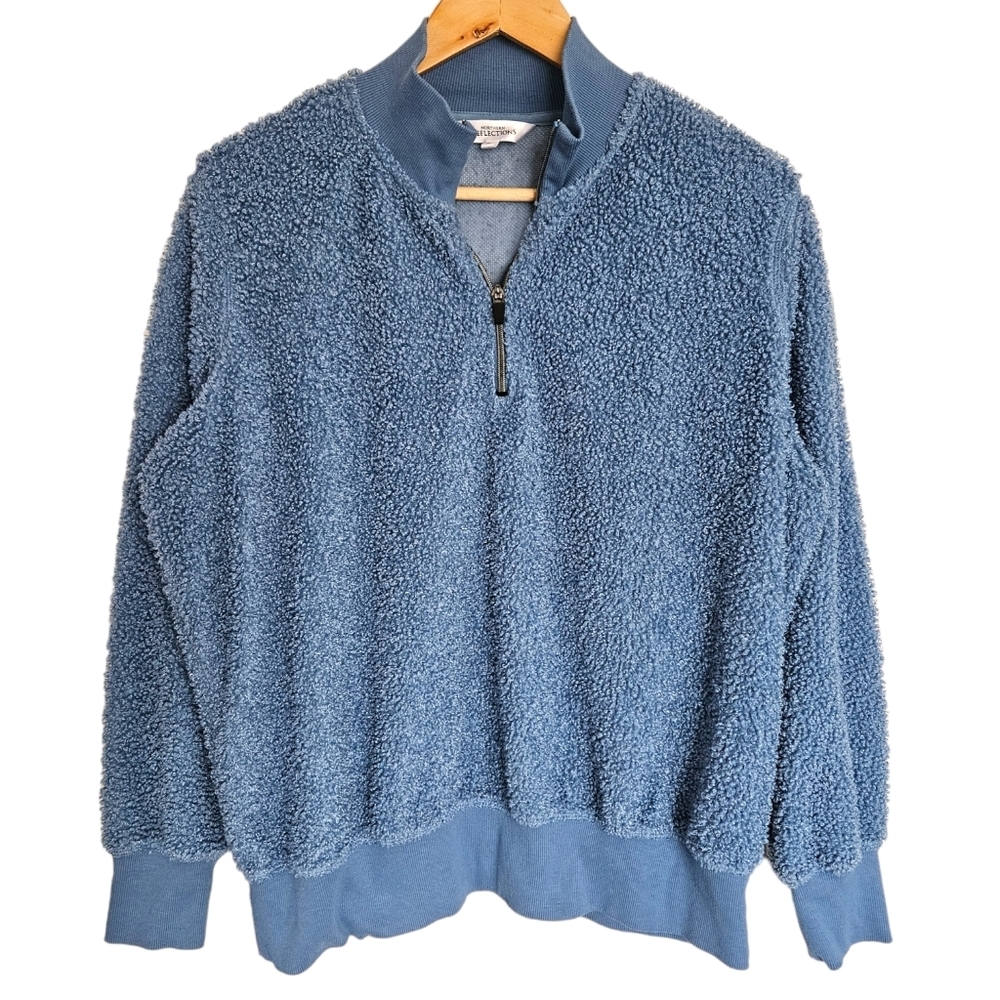 Northern‎ Reflections blue quarter zip teddy sweatshirt